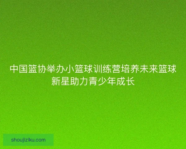 中国篮协举办小篮球训练营培养未来篮球新星助力青少年成长